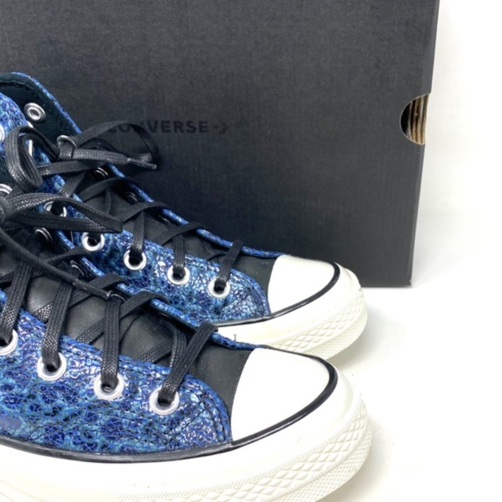 Converse Chuck 70 All Star High Top Men's Blue Canvas Leather Sneakers A01084C - Picture 9 of 10